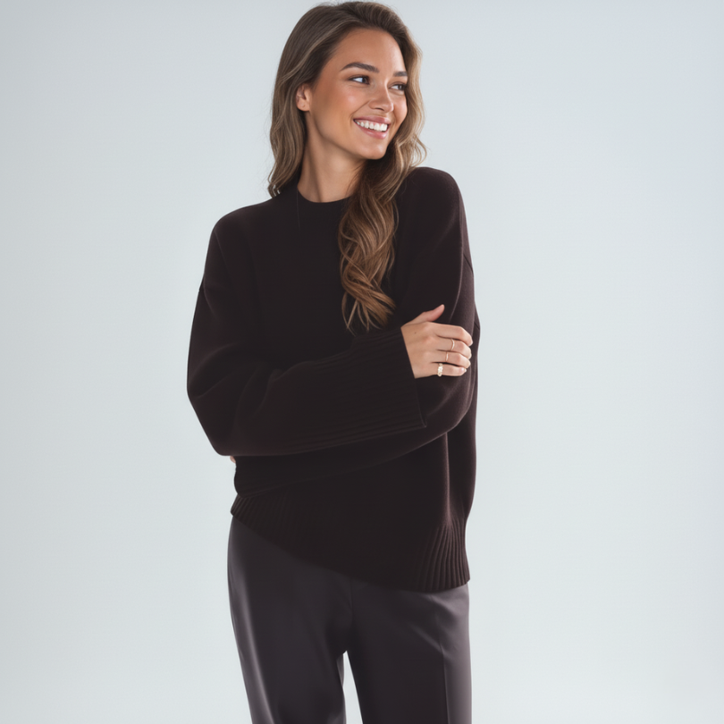 AISHA - Brun uldtrøje