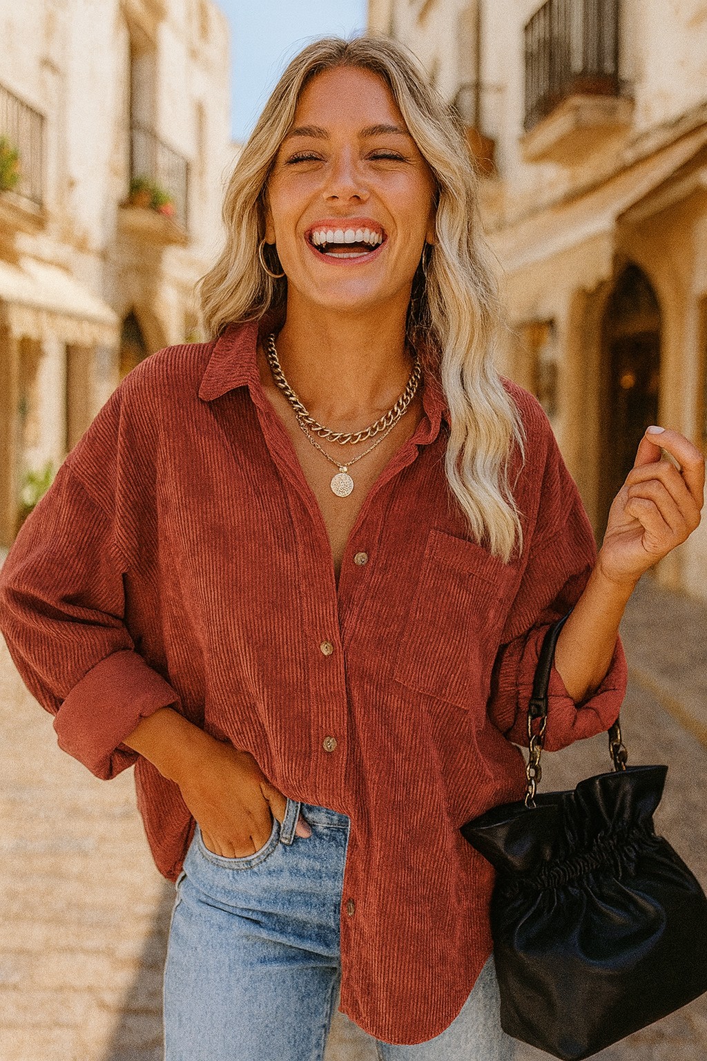 Isla Oversized efterårsbluse