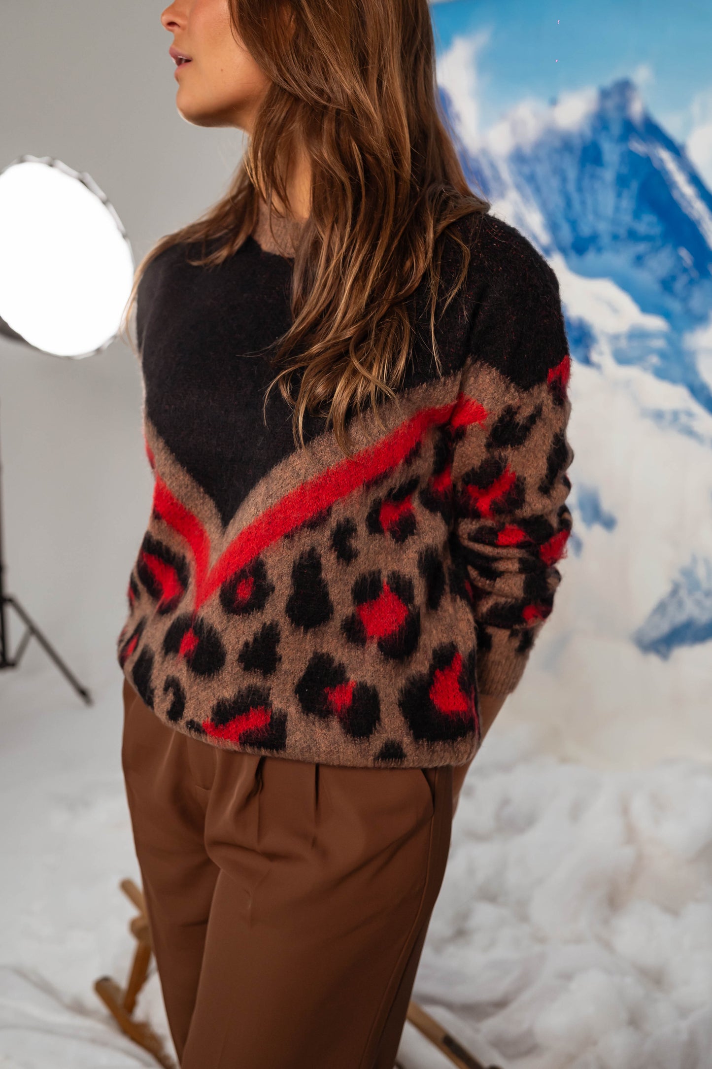 Valerie™ | Strikket trøje med leopardprint
