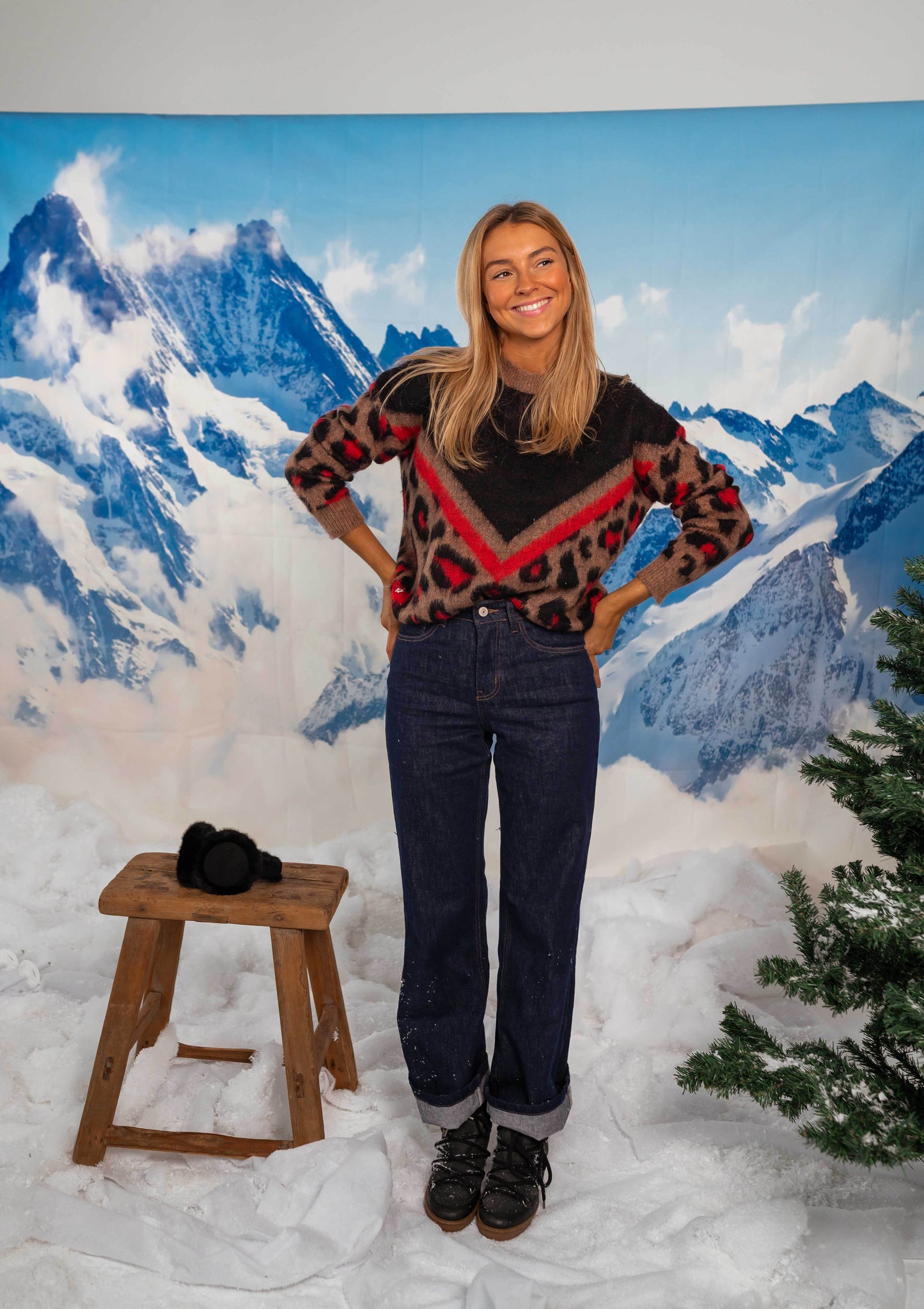 Valerie™ | Strikket trøje med leopardprint