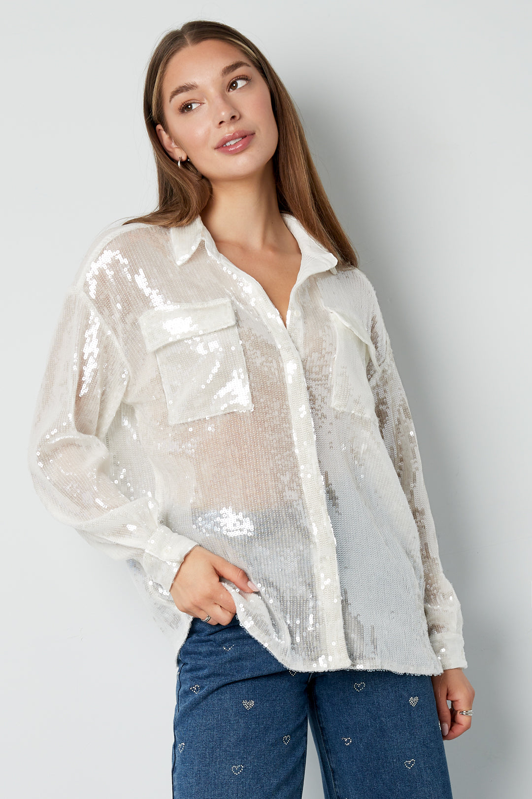 Glitter Sexy Blouse - Bluse til byturen