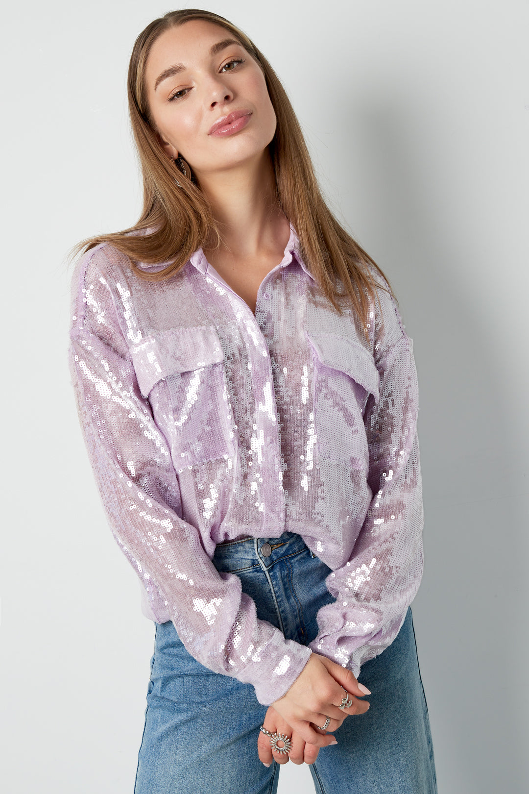 Glitter Sexy Blouse - Bluse til byturen