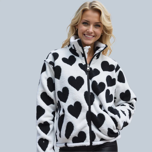 Katharina™ | Vendbar jakke med hjerter