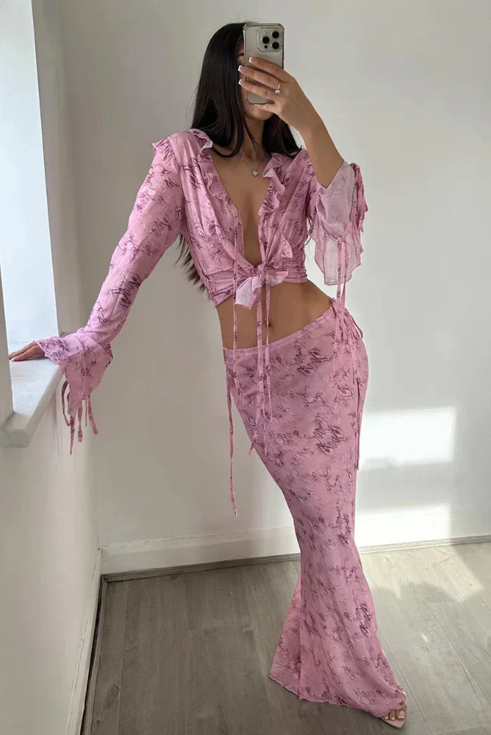 Rose Drift - Boheme-nederdel og -top