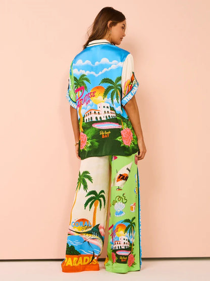 Tropica Two-Piece - Flowy sæt med brede ben til ubesværede sommerdage)