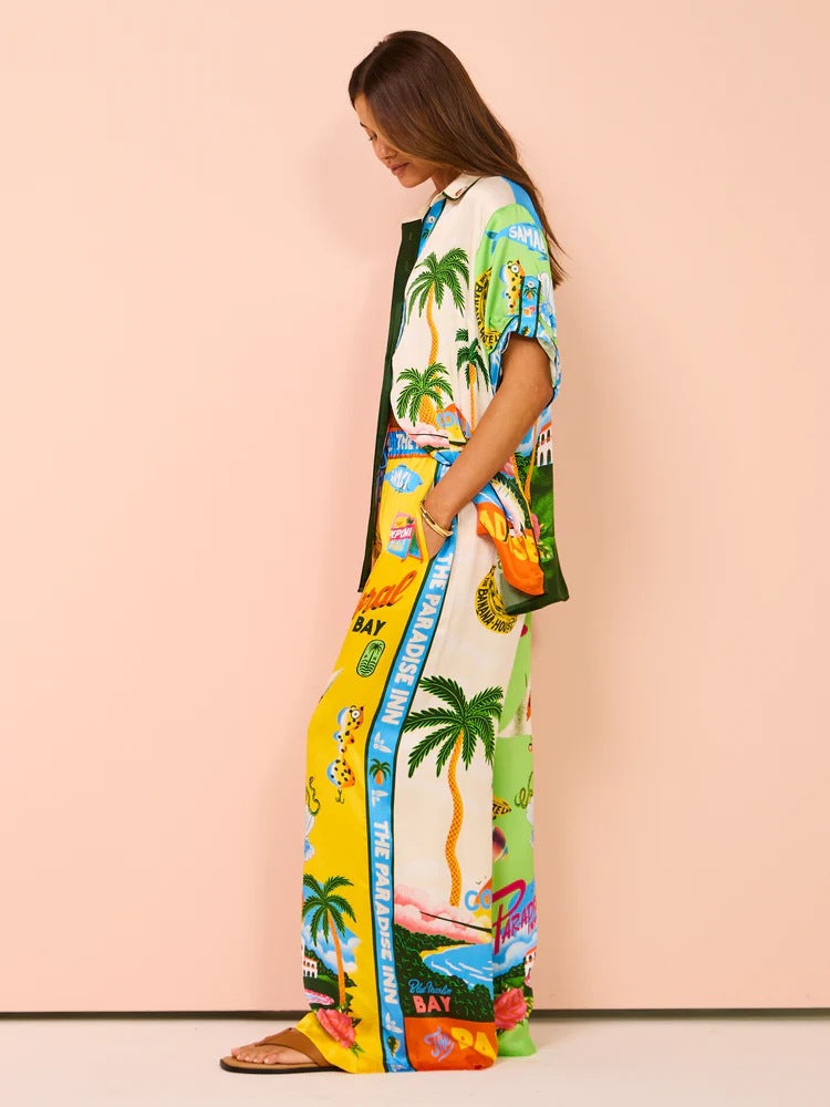 Tropica Two-Piece - Flowy sæt med brede ben til ubesværede sommerdage)