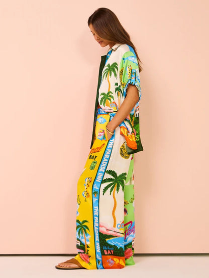Tropica Two-Piece - Flowy sæt med brede ben til ubesværede sommerdage)