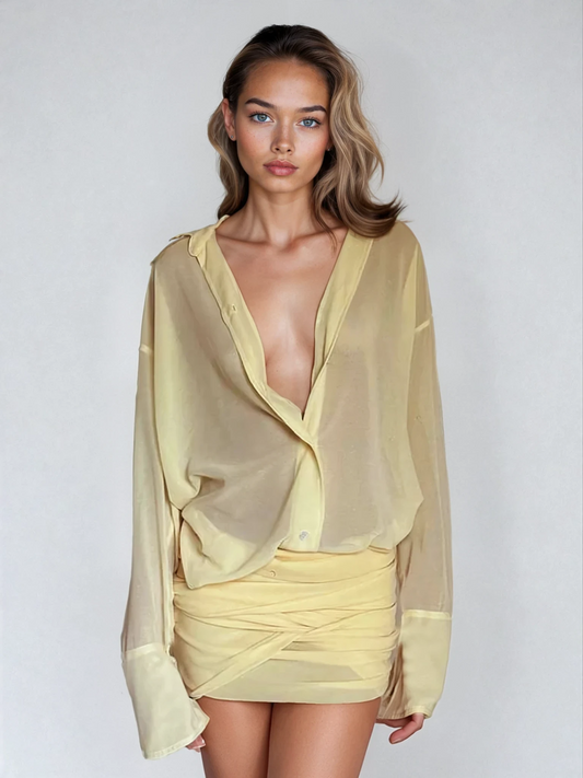 Ibiza Sunrise Co-Ord Bluse & Nederdel