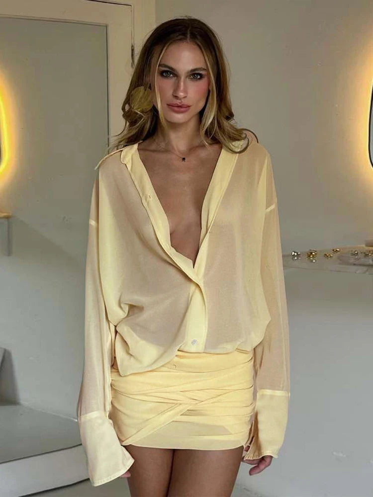 Ibiza Sunrise Co-Ord Bluse & Nederdel