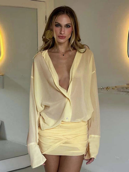Ibiza Sunrise Co-Ord Bluse & Nederdel