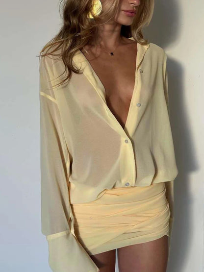 Ibiza Sunrise Co-Ord Bluse & Nederdel